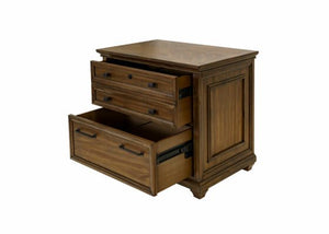 Martin Furniture Porter Natural Wood with Herringbone Pattern Lateral Office File Cabinet