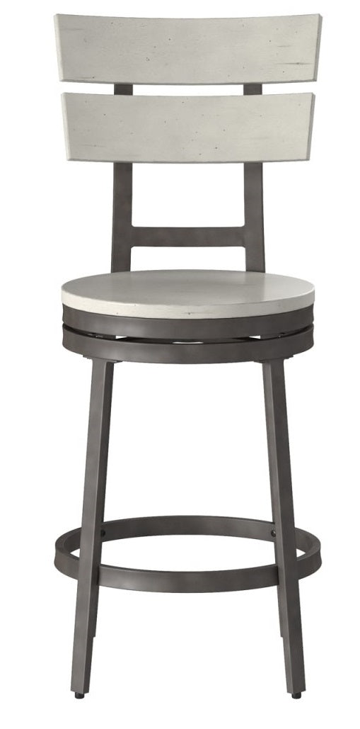 American Woodcrafters Metal Counter Wood Frame Stool Middle Gray Metal