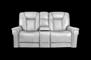 Barcalounger Rainer Dove Sanibel Leather Recliner Console Loveseat