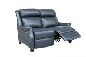 Barcalounger Shoreham Blue Warrendale Leather Recliner Loveseat