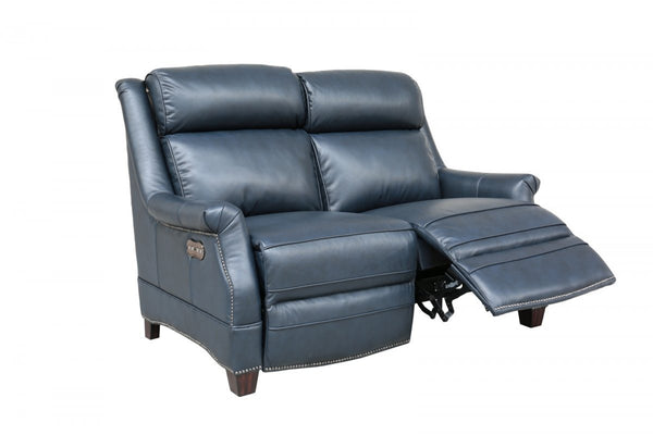 Barcalounger Shoreham Blue Warrendale Leather Recliner Loveseat