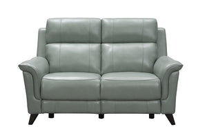 Barcalounger Lorenzo Mint Kester Leather Recliner Loveseat