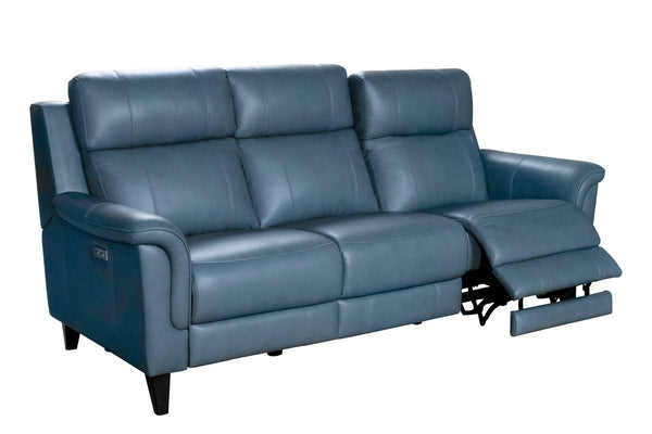 Barcalounger Masen Bluegray Kester Leather Recliner Sofa