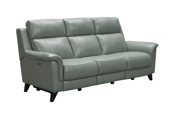 Barcalounger Lorenzo Mint Kester Leather Recliner Sofa