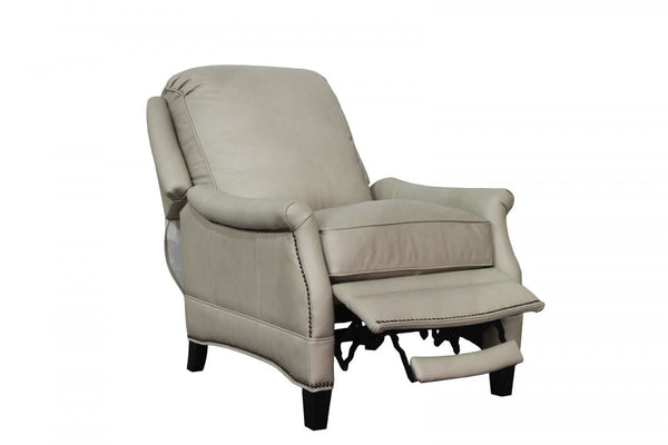Barcalounger Shoreham Cream Ashebrooke Leather High/Low-Leg Recliner Chair