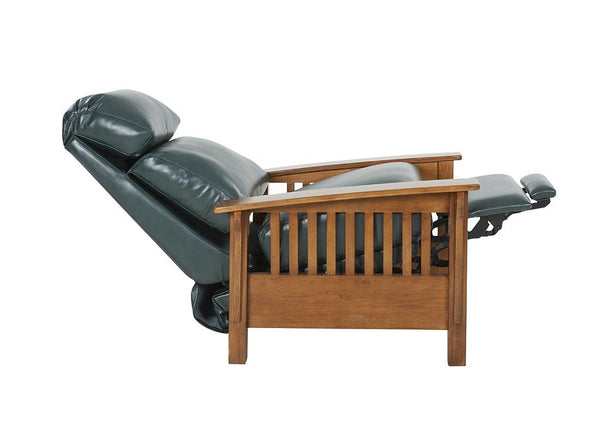 Barcalounger Highland Emerald Mission Leather High/Low-Leg Recliner Chair