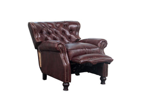 Barcalounger Wenlock Fudge Presidential Leather High/Low-Leg Recliner Chair
