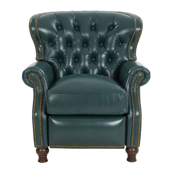 Barcalounger Highland Emerald Presidential Leather High/Low-Leg Recliner Chair
