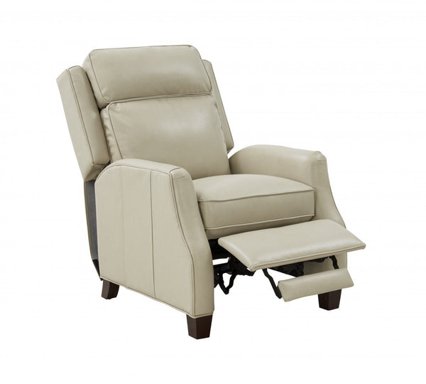 Barcalounger Barone Parchment Nixon Leather High/Low-Leg Recliner Chair