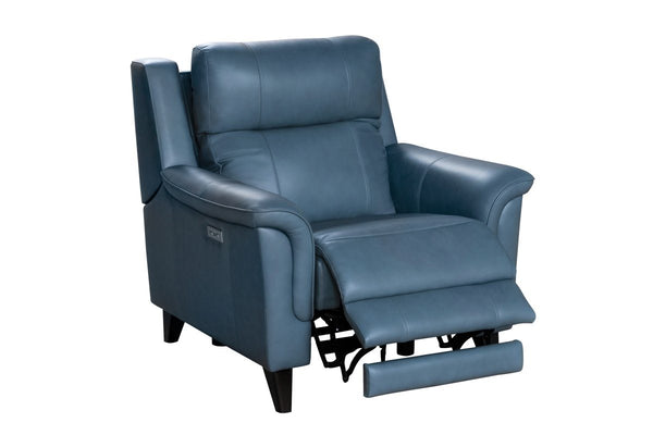 Barcalounger Masen Bluegray Kester Leather Recliner Chair