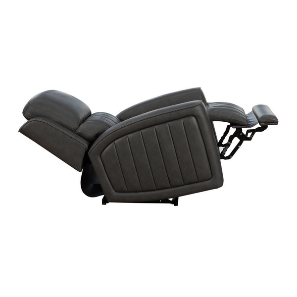 Barcalounger Homerun Dark Gray Pierce Leather Recliner