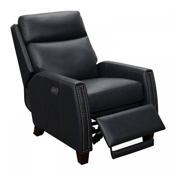 Barcalounger Shoreham Blue Anaheim Big & Tall Power Leather Recliner Chair