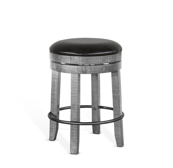 Sunny Designs Alpine Grey 24 Inch Swivel Stool with Cushioned Seat