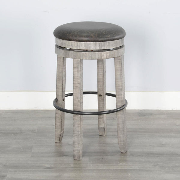 Sunny Designs Alpine Grey 30 Inch Swivel Stool with Cushioned Seat