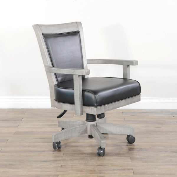 Sunny Designs Alpine Grey Game Chair with Casters Cushioned Seat & Back
