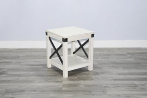 Sunny Designs Bayside Marble White End Table