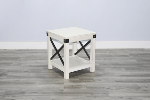 Sunny Designs Bayside Marble White End Table