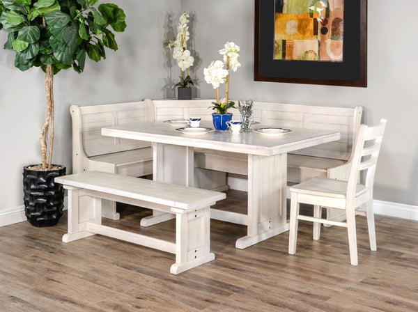 Sunny Designs Bayside Marble White Side Bench