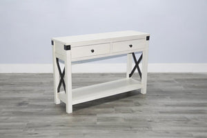 Sunny Designs Bayside Marble White Sofa Table