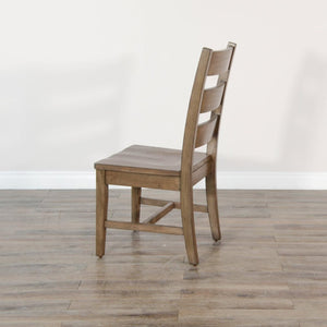 Sunny Designs Doe Valley Buckskin Ladderback Dining Chair with Stretchers Wood Seat