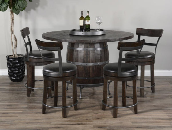 Sunny Designs Homestead Tobacco Leaf Round Pub Table