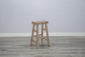Sunny Designs Marina Beach Pebble 30 Inch Saddle Seat Stool with Wood Seat
