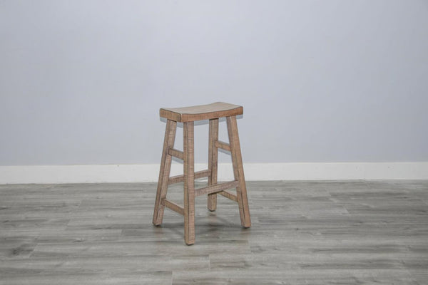 Sunny Designs Marina Beach Pebble 30 Inch Saddle Seat Stool with Wood Seat