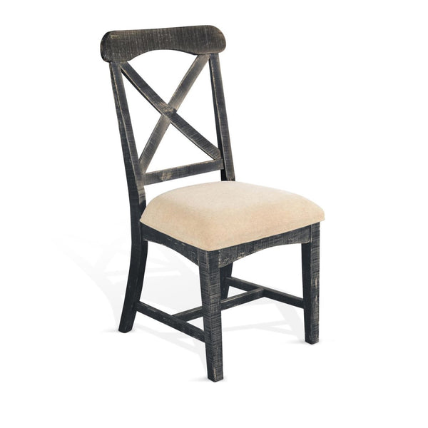Sunny Designs Marina Black Sand Dining Chair with Cushioned Seat