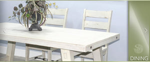 Sunny Designs Marina White Sand Ladderback Dining Chair with Turnbuckle Stretchers & Wood Seat