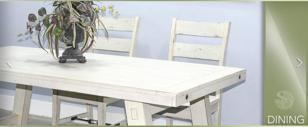 Sunny Designs Marina White Sand Ladderback Dining Chair with Turnbuckle Stretchers & Wood Seat