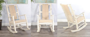 Sunny Designs Marina White Sand Rocker Cushioned Seat & Back