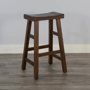 Sunny Designs Marina White Sand Saddle Seat Stool with Wood Seat