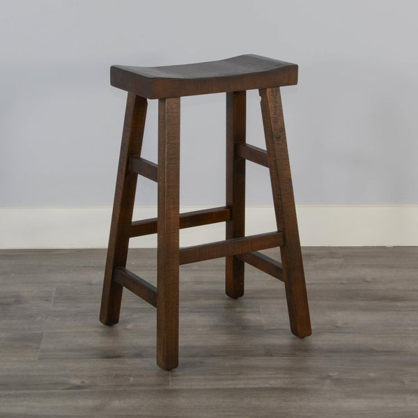 Sunny Designs Marina White Sand Saddle Seat Stool with Wood Seat
