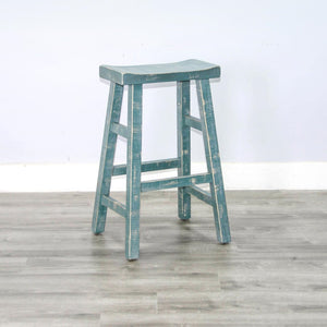 Sunny Designs Marina White Sand Sea Grass 30 Inch Saddle Seat Stool with Wood Seat