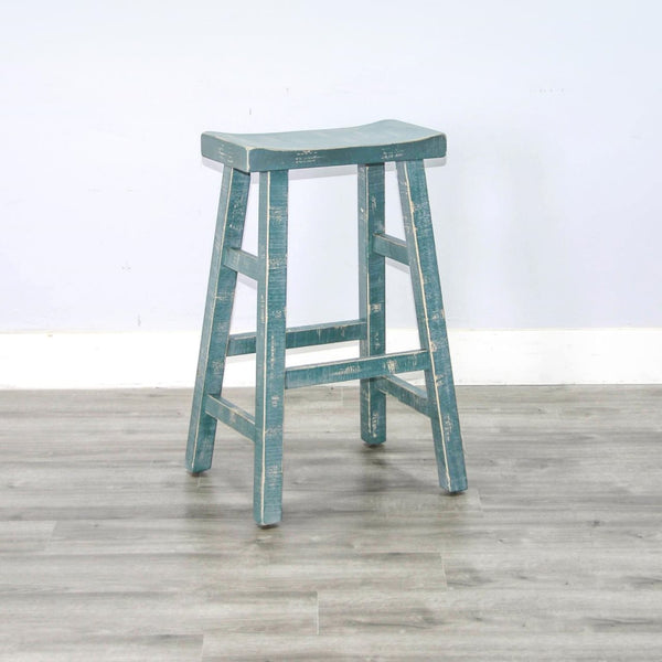 Sunny Designs Marina White Sand Sea Grass 30 Inch Saddle Seat Stool with Wood Seat