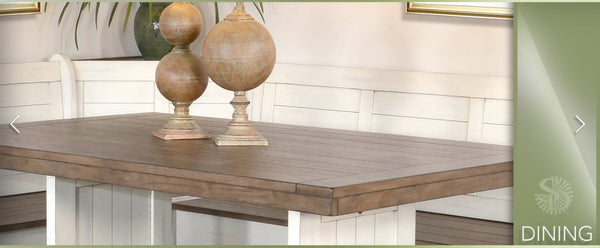 Sunny Designs Pasadena Marble White & Buck Skin Breakfast Nook
