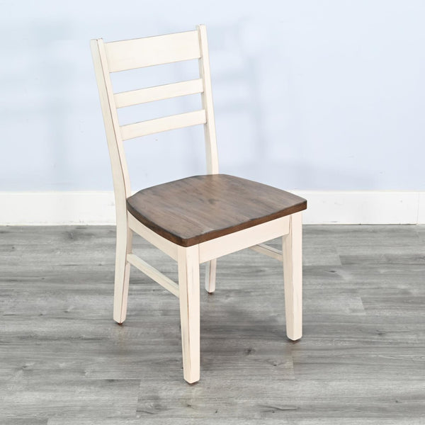 Sunny Designs Pasadena Marble White & Buck Skin Ladderback Dining Chair