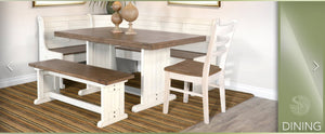 Sunny Designs Pasadena Marble White & Buck Skin Side Bench