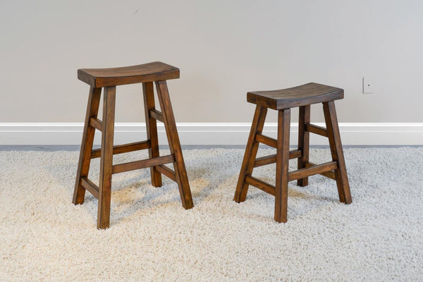 Sunny Designs Santa Fe Dark Chocolate 30 Inch Saddle Seat Stool Wood Seat