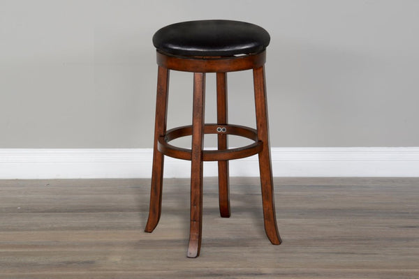 Sunny Designs Tuscany Vintage Mocha 30 Inch Swivel Counter-Height Stool with Cushioned Seat