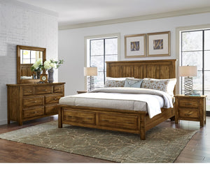 Vaughan-Bassett Maple Road Antique Amish Queen Slat Poster Storage Bed