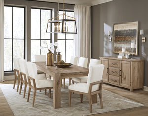 Vaughan-Bassett Dovetail Dining Bleached White Upholstered Side Dining Chair White Fabric