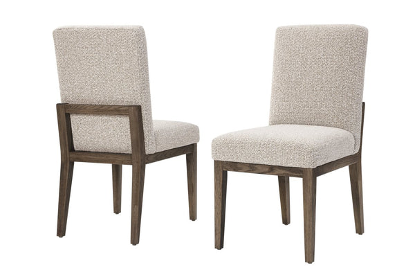 Vaughan-Bassett Dovetail Dining Aged Grey Upholstered Side Dining Chair Grey Fabric
