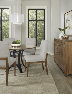 Vaughan-Bassett Crafted Cherry Dining Medium Upholstered Side Dining Chair Oatmeal Fabric