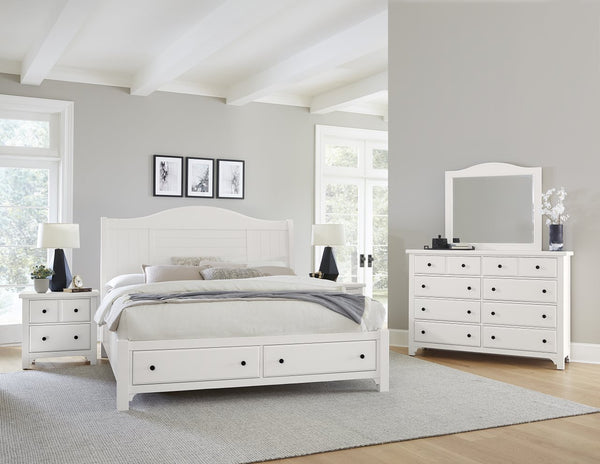 Vaughan-Bassett Cool Farmhouse Soft White Sleigh King Headboard