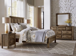 Vaughan-Bassett Maple Road Maple Syrup Queen Mansion Bed