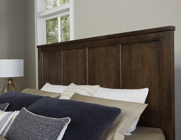 Vaughan-Bassett Crafted Cherry Dark Queen Six Panel Bed