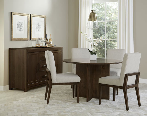 Vaughan-Bassett Crafted Cherry Dining Dark 48 Inch Round Table with Wood Base