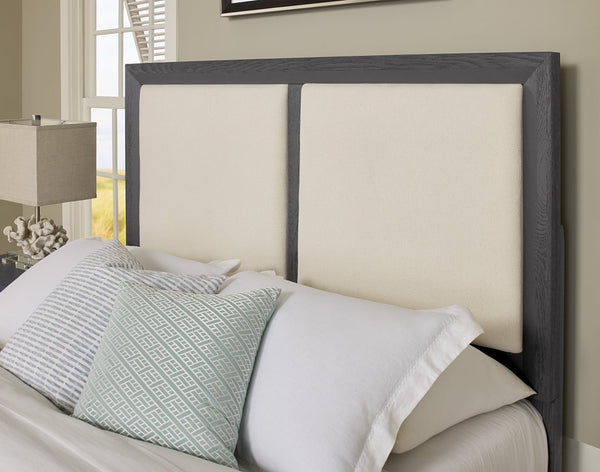 Vaughan-Bassett Custom Express Graphite King Upholstered Bed Pebble