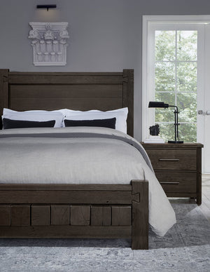 Vaughan-Bassett Dovetail Java California King Poster Bed with 6X6 Footboard
